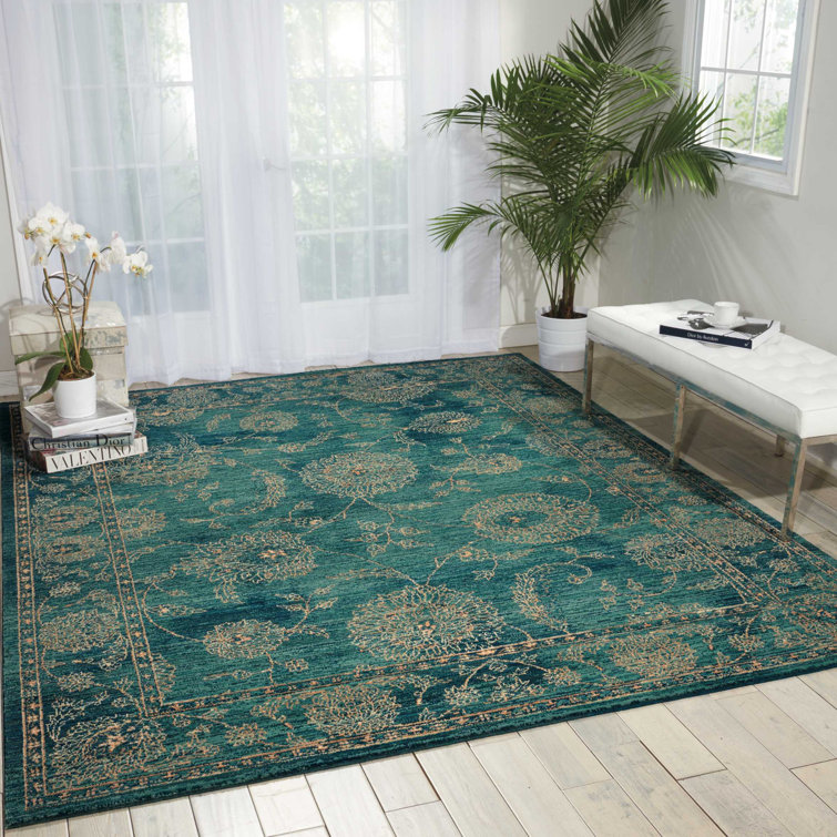 Bungalow Rose Blagdon Oriental Dark Teal Area Rug & Reviews Wayfair